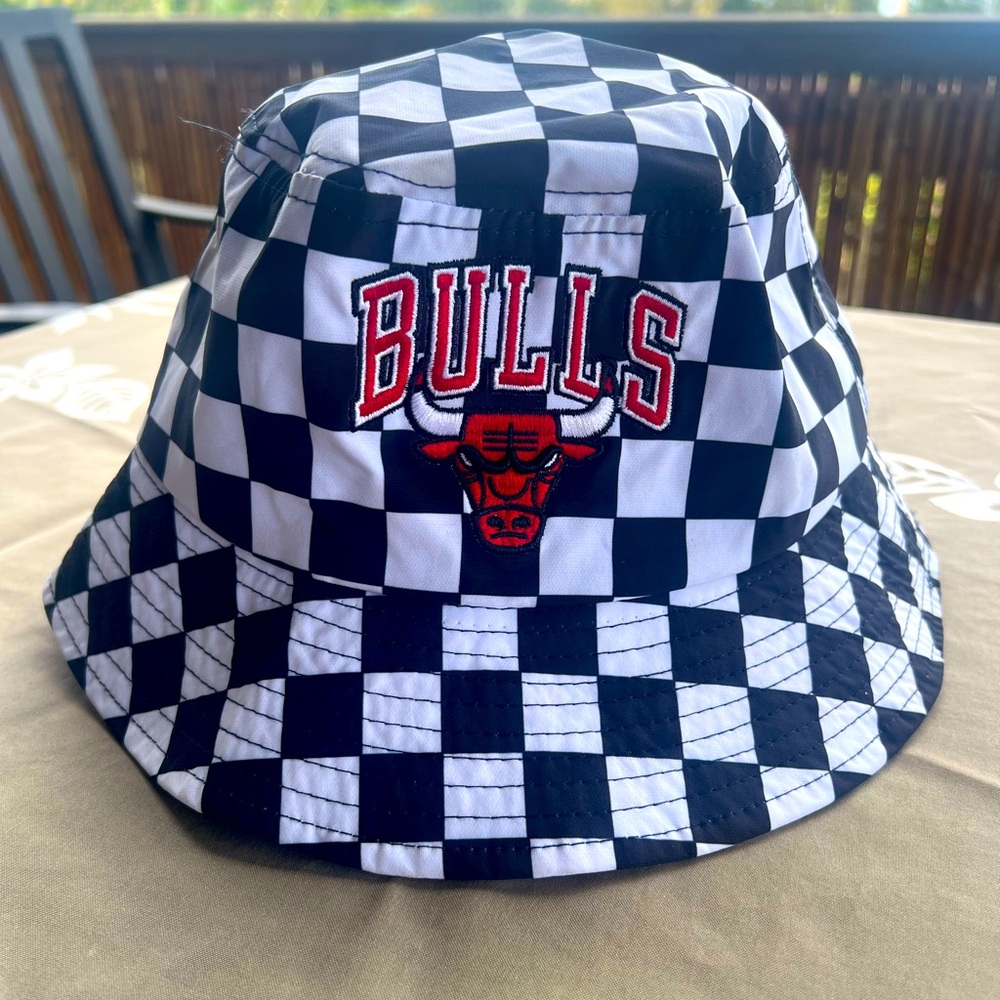 Chicago Bulls NBA Kids Checkered Bucket Hat With Logo